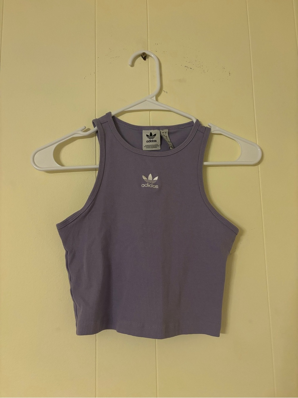 adidas Lavender Ribbed Racerback Crop Tank